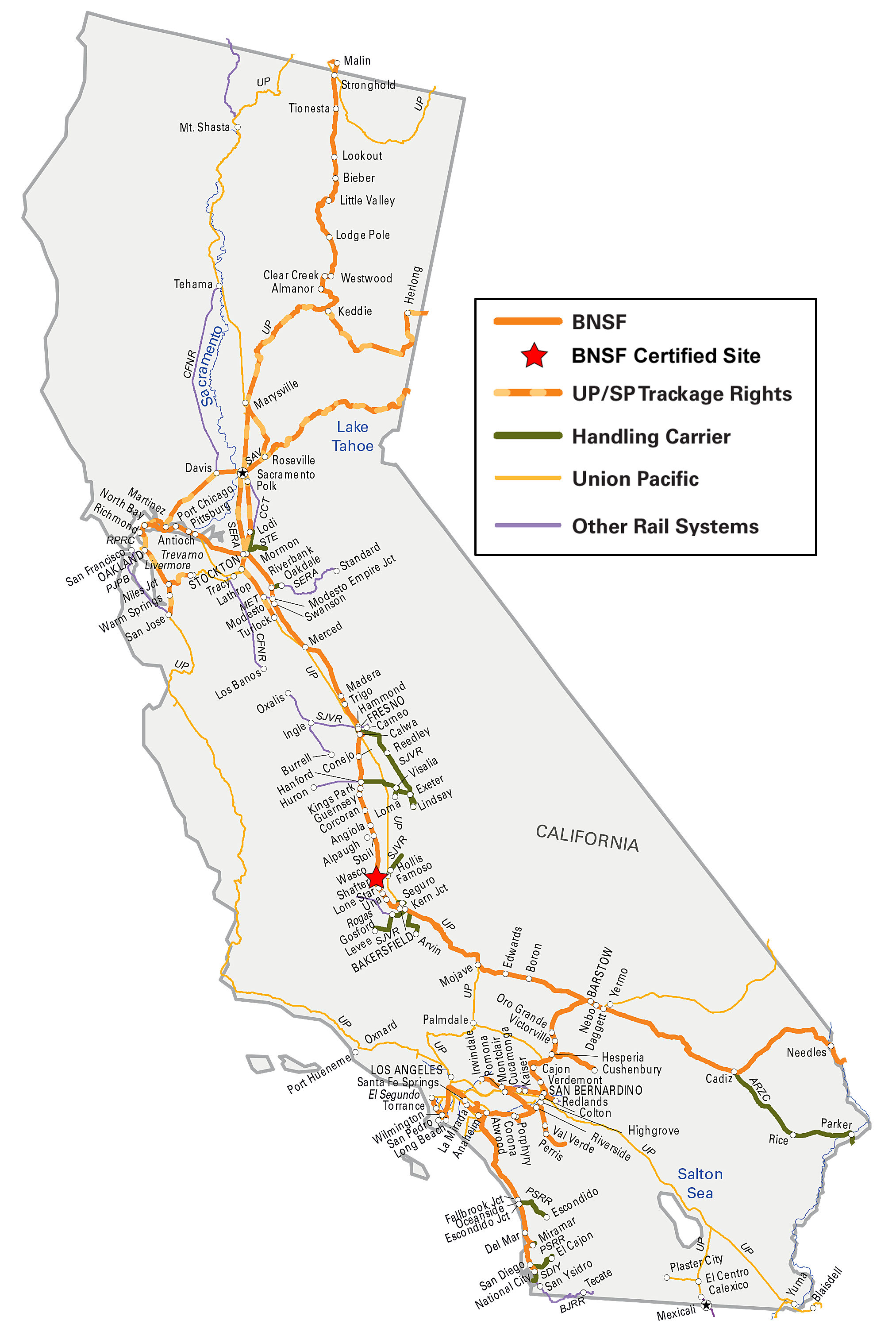 BNSF Railroad System Map